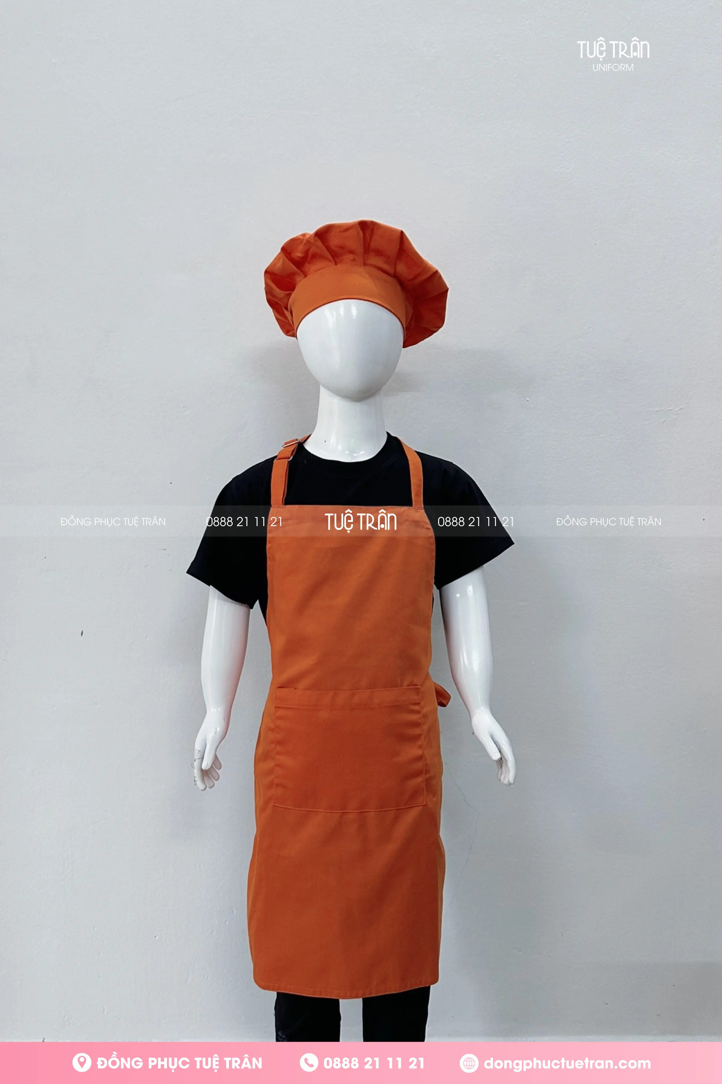 Nón bếp trẻ em màu cam